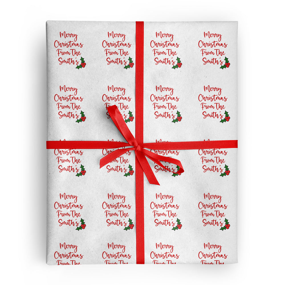 Personalised Holly Wrapping Paper #1 image
